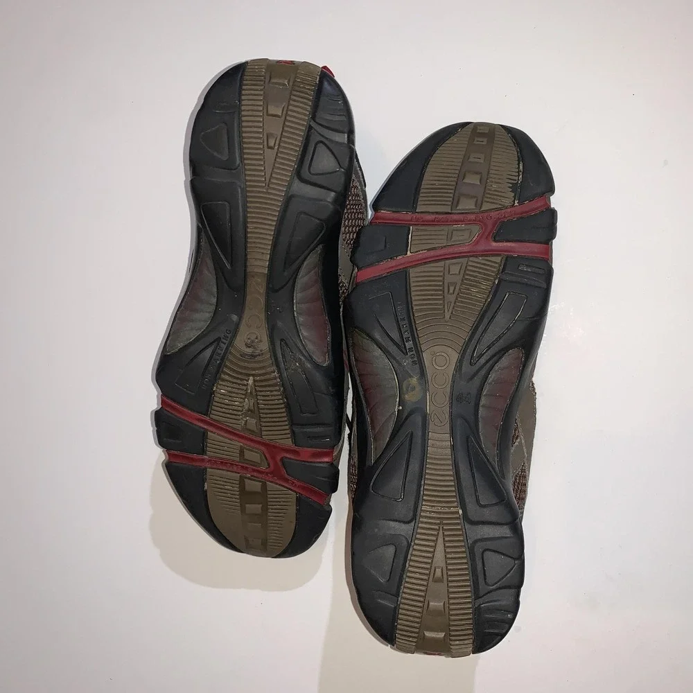 ECCO Shoes Mens Size 10 Brown Mesh Hiking Trail Walking Sneakers Outdoor Grip